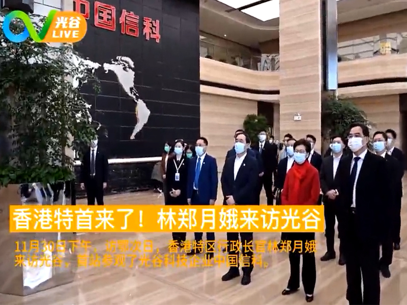 香港特首林郑月娥来光谷看我们的屏啦！